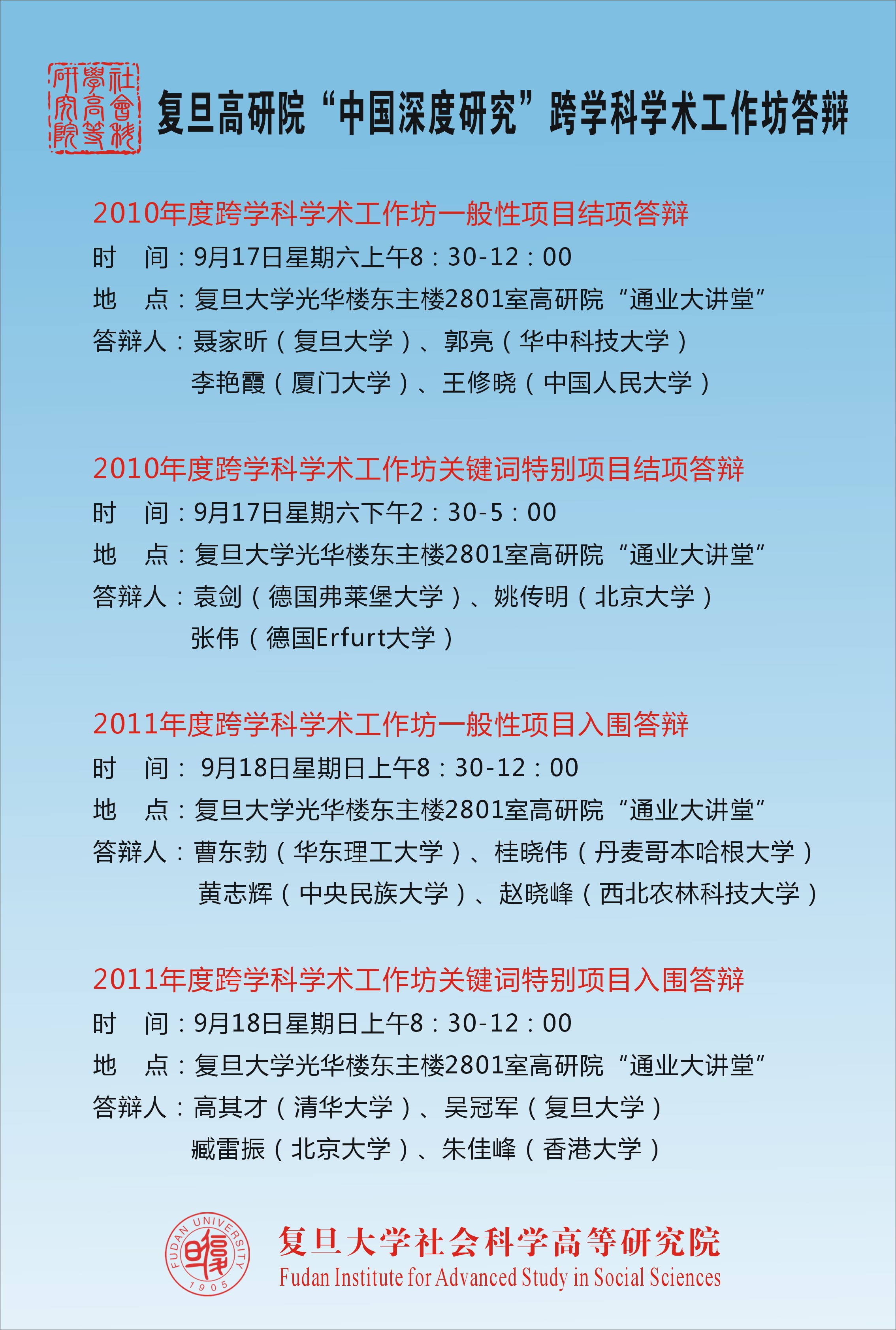 (9.17-18)复旦高研院“中国深度研究”跨学科学术工作坊答辩